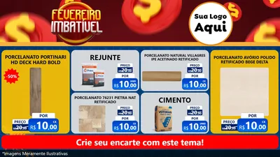 Modelo de TV para TV Horizontal com o tema Fevereiro Imbatível para Pisos e revestimentos