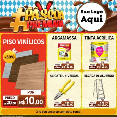 Modelo de Rede Social para Feed Facebook com o tema Páscoa Premiada para Material para Construção