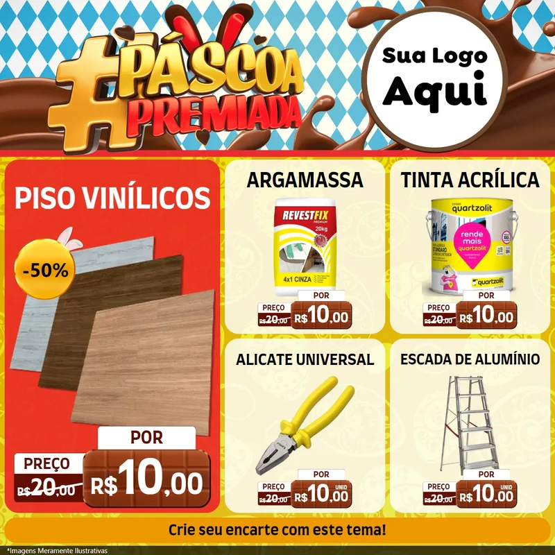 Modelo de Rede Social para Feed Facebook com o tema Páscoa Premiada para Material para Construção
