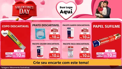 Modelo de TV para TV Horizontal com o tema Valentine's Day para Embalagens