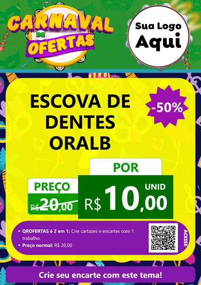 Modelo de Cartaz para Cartaz A4 Vertical com o tema Carnaval de Ofertas para Higiene Pessoal