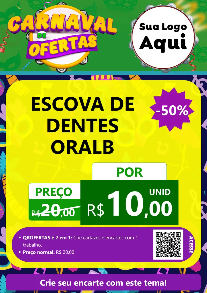Modelo de Cartaz para Cartaz A4 Vertical com o tema Carnaval de Ofertas para Higiene Pessoal