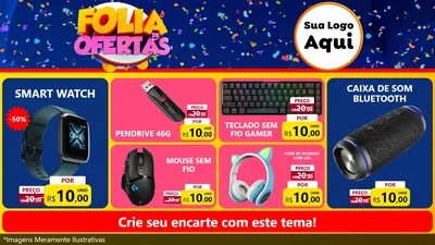 Modelo de TV para TV Horizontal com o tema Folia de Ofertas para Informática