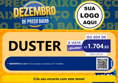 Modelo de Cartaz para Cartaz A4 Horizontal com o tema Dezembro de Preço Baixo para Concessionaria de Carros