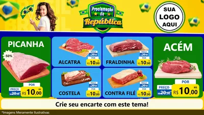 Modelo de TV para TV Horizontal com o tema Proclamação da República para Açougue
