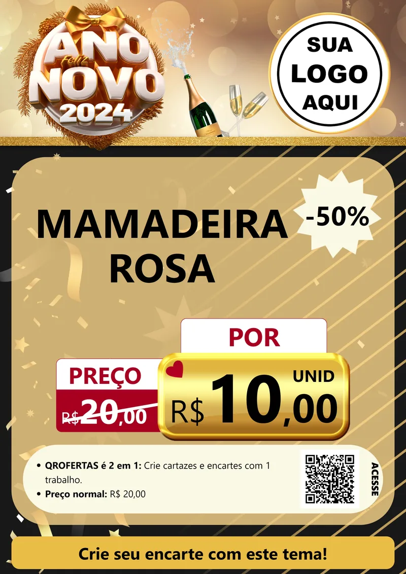 Modelo de Cartaz para Cartaz A4 Vertical com o tema Feliz Ano Novo 2027 para Bebês