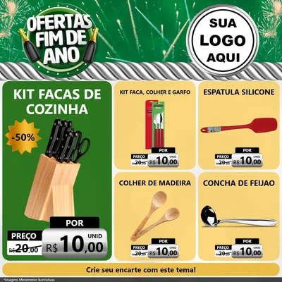 Modelo de Rede Social para Feed Facebook com o tema Ofertas Fim de Ano para Utilidades Domésticas