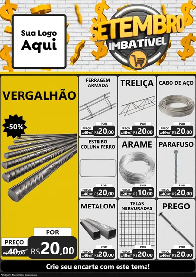 Modelo de Encarte para Encarte A4 Vertical com o tema Setembro Imbatível para Ferragens