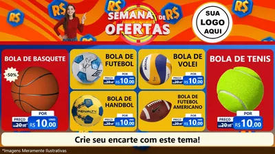 Modelo de TV para TV Horizontal com o tema Semana de Ofertas para Artigos Esportivos