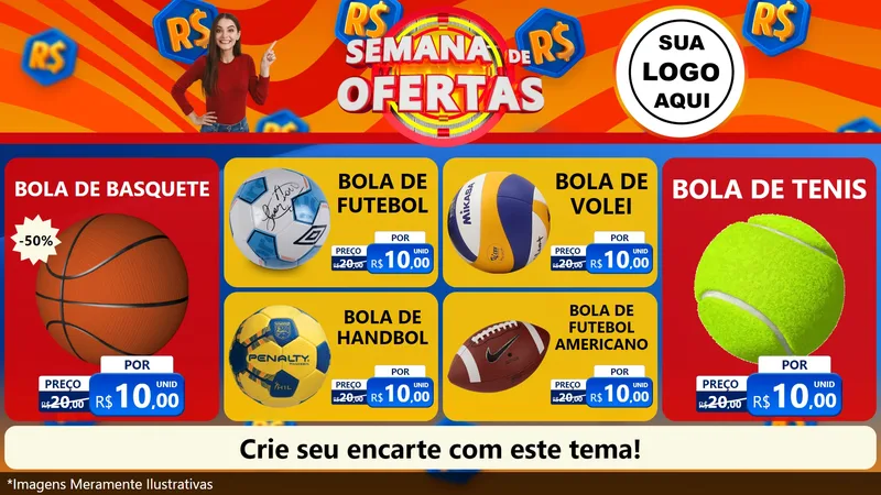 Modelo de TV para TV Horizontal com o tema Semana de Ofertas para Artigos Esportivos