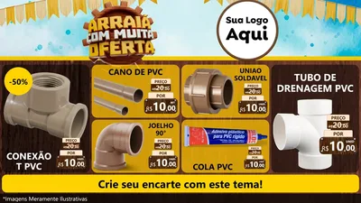 Modelo de TV para TV Horizontal com o tema Ofertas de São João - Junina para Tubos e conexões