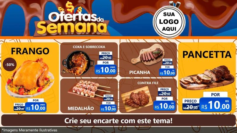 Modelo de TV para TV Horizontal com o tema Ofertas da Semana - Páscoa para Assados