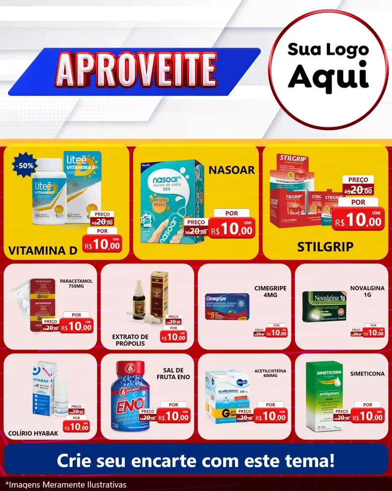 Modelo de Rede Social para Feed Instagram com o tema Aproveite para Farmácia