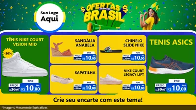 Modelo de TV para TV Horizontal com o tema Ofertas Semana do Brasil para Calçados