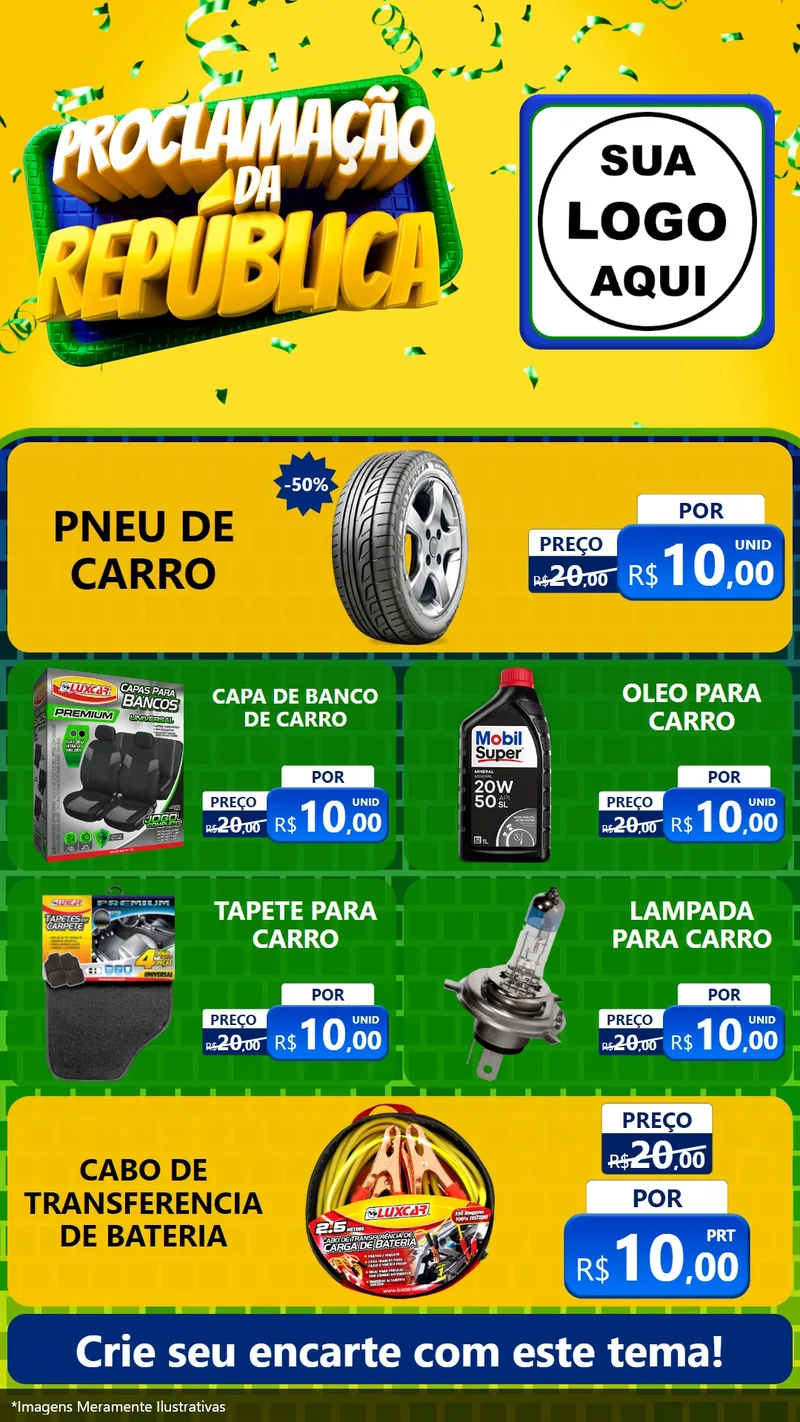 Modelo de TV para TV Vertical com o tema Proclamação da República para Auto peças