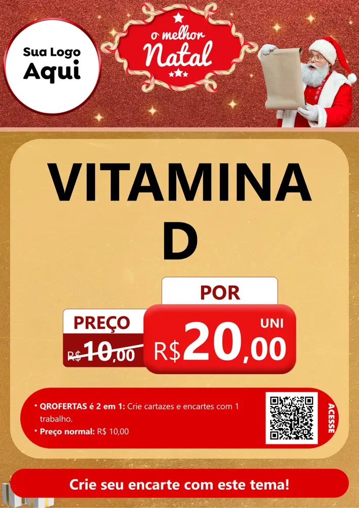 Modelo de Cartaz para Cartaz A4 Vertical com o tema O Melhor Natal para Farmácia