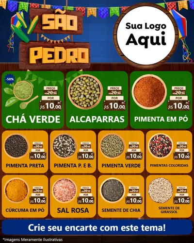 Modelo de Rede Social para Feed Instagram com o tema São Pedro para Produtos Naturais