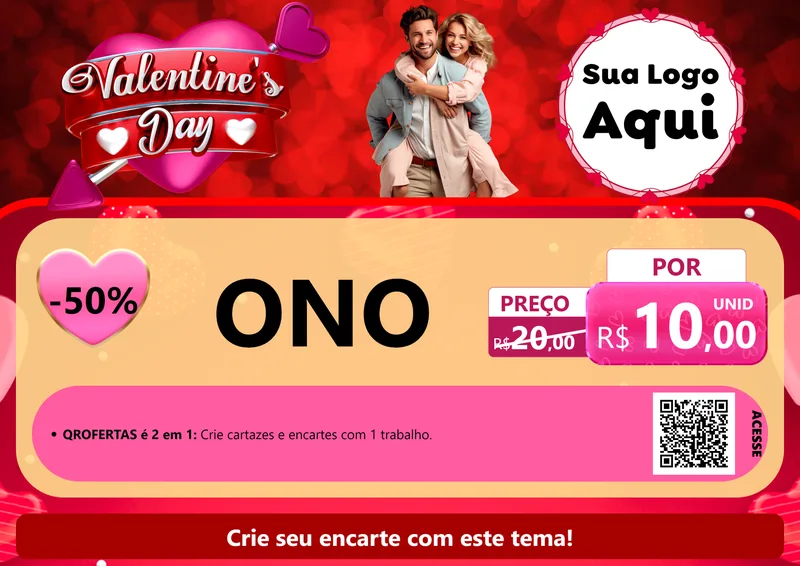 Modelo de Cartaz para Cartaz A4 Horizontal com o tema Valentine's Day para Óticas
