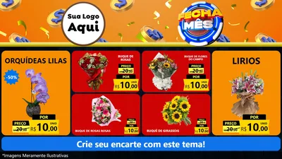 Modelo de TV para TV Horizontal com o tema Fecha Mês para Floricultura e jardim