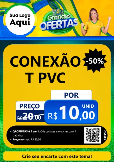 Modelo de Cartaz para Cartaz A4 Vertical com o tema Grandes Ofertas para Tubos e conexões