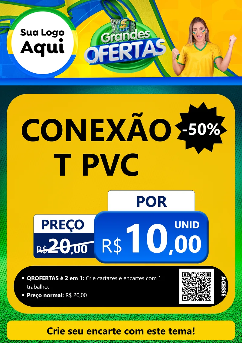 Modelo de Cartaz para Cartaz A4 Vertical com o tema Grandes Ofertas para Tubos e conexões
