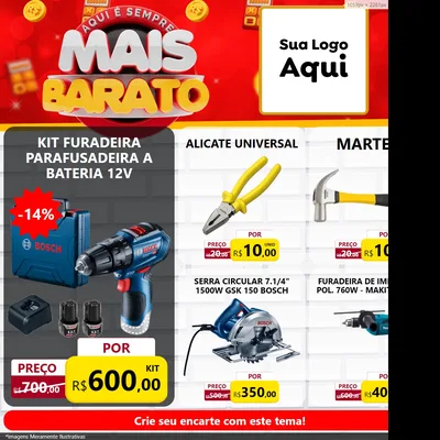 Modelo de Rede Social para Feed Facebook com o tema Mais Barato para Maquinas e Ferramentas