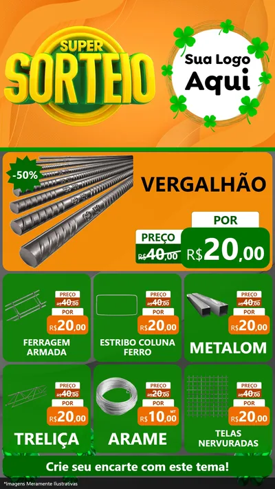 Modelo de Rede Social para Stories com o tema Super Sorteio para Ferragens