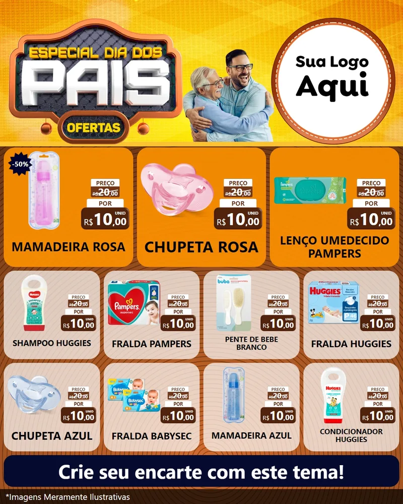 Modelo de Rede Social para Feed Instagram com o tema Especial Dia dos Pais para Bebês