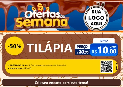 Modelo de Cartaz para Cartaz A4 Horizontal com o tema Ofertas da Semana - Páscoa para Peixaria