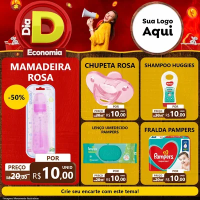 Modelo de Rede Social para Feed Facebook com o tema Dia D Economia para Bebês