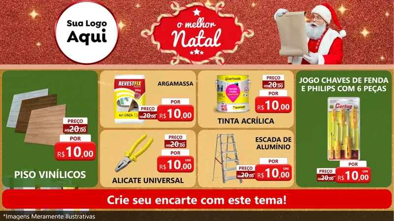 Modelo de TV para TV Horizontal com o tema O Melhor Natal para Material para Construção