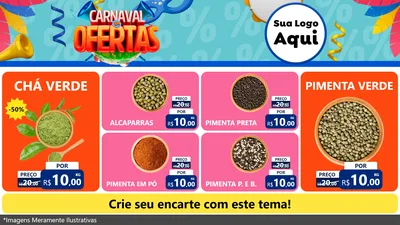 Modelo de TV para TV Horizontal com o tema Carnaval de Ofertas para Produtos Naturais