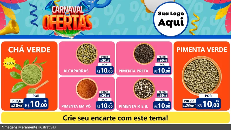 Modelo de TV para TV Horizontal com o tema Carnaval de Ofertas para Produtos Naturais