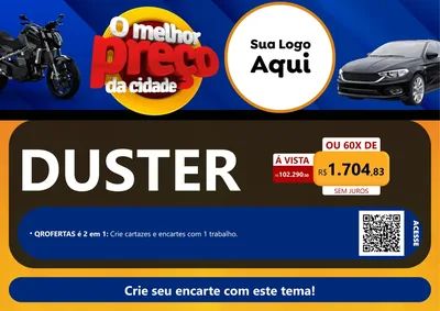 Modelo de Cartaz para Cartaz A4 Horizontal com o tema O Melhor Preço da Cidade - Auto e Motopeças para Concessionaria de Carros