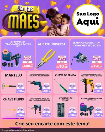 Modelo de Rede Social para Feed Instagram com o tema Dia das Mães para Maquinas e Ferramentas