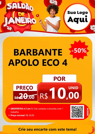 Modelo de Cartaz para Cartaz A4 Vertical com o tema Saldão de Janeiro para Armarinho e Aviamentos