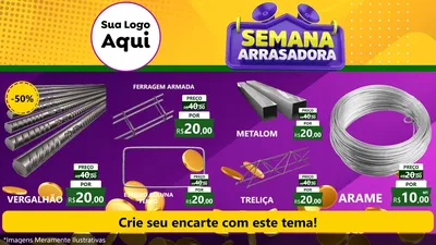 Modelo de TV para TV Horizontal com o tema Semana Arrasadora para Ferragens
