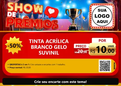 Modelo de Cartaz para Cartaz A4 Horizontal com o tema Show de Prêmios para Tintas e Ferramentas
