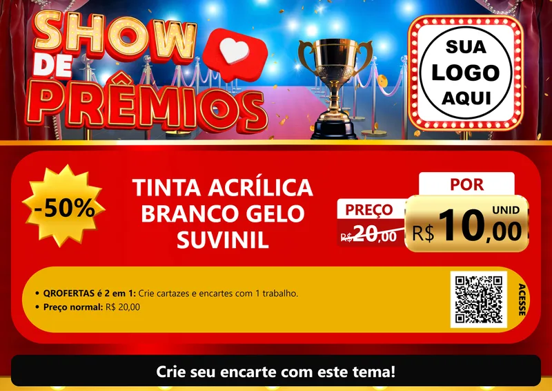 Modelo de Cartaz para Cartaz A4 Horizontal com o tema Show de Prêmios para Tintas e Ferramentas