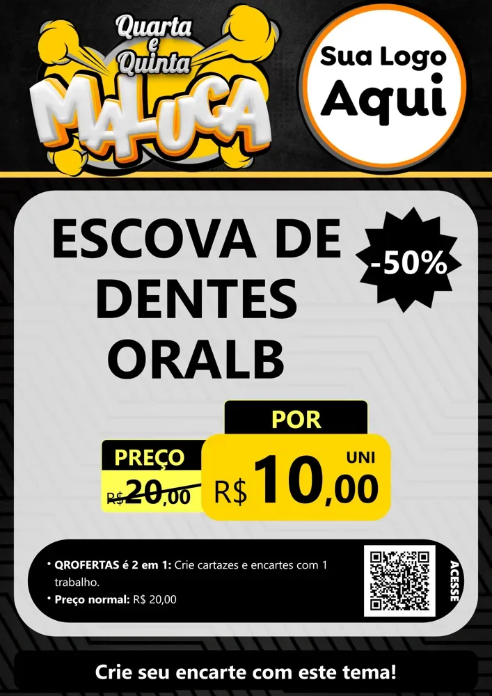 Modelo de Cartaz para Cartaz A4 Vertical com o tema Quarta e Quinta Maluca para Higiene Pessoal