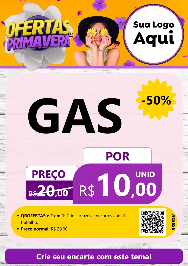 Modelo de Cartaz para Cartaz A4 Vertical com o tema Ofertas Da Primavera para Água e gás