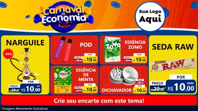 Modelo de TV para TV Horizontal com o tema Carnaval da Economia para Tabacaria