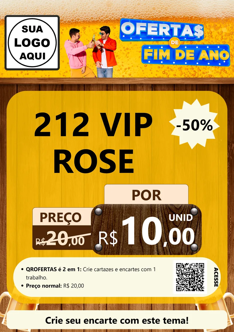 Modelo de Cartaz para Cartaz A4 Vertical com o tema Ofertas de Fim de Ano para Perfumes
