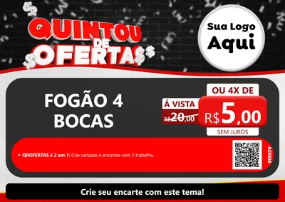 Modelo de Cartaz para Cartaz A4 Horizontal com o tema Quintou de Ofertas para Móveis e Eletro