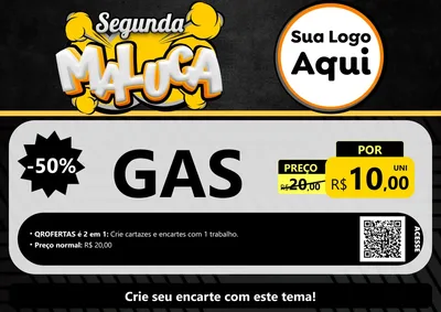 Modelo de Cartaz para Cartaz A4 Horizontal com o tema Segunda Maluca para Água e gás