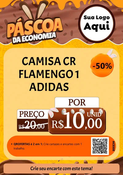 Modelo de Cartaz para Cartaz A4 Vertical com o tema Páscoa da Economia para Roupas e acessórios