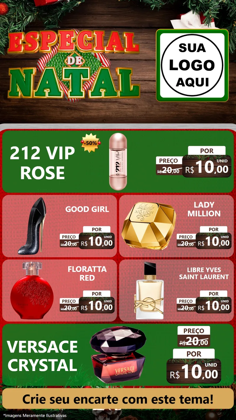 Modelo de TV para TV Vertical com o tema Especial de Natal para Perfumes