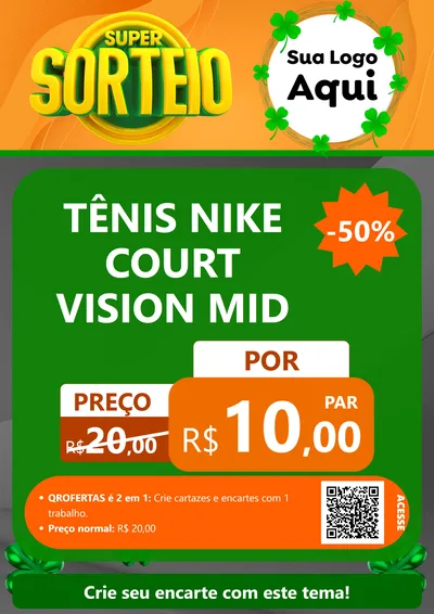 Modelo de Cartaz para Cartaz A4 Vertical com o tema Super Sorteio para Calçados