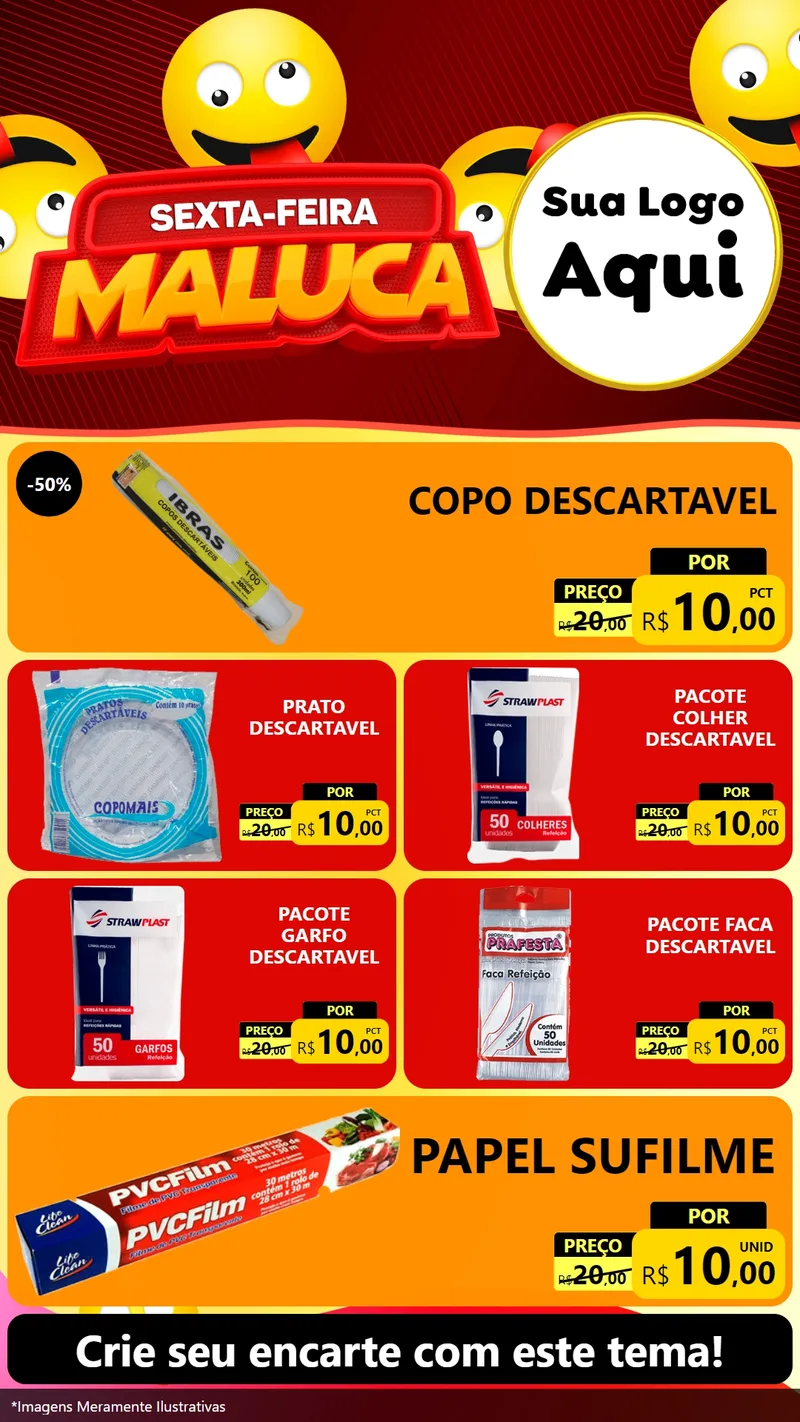 Modelo de TV para TV Vertical com o tema Sexta-feira Maluca para Embalagens