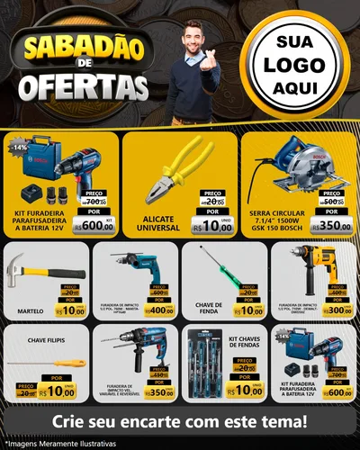 Modelo de Rede Social para Feed Instagram com o tema Sabadão de Ofertas para Maquinas e Ferramentas